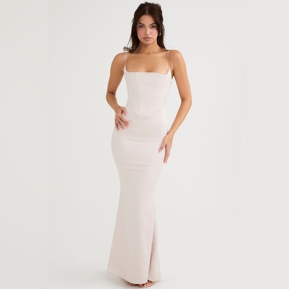 HOUSE OF CB 'Olivette' Crystal Satin Corset Maxi Dress - Picture 8 of 17